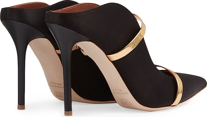 Women's Maureen 100MM Satin Heeled Mules - Black - Size 6.5 - Image 4