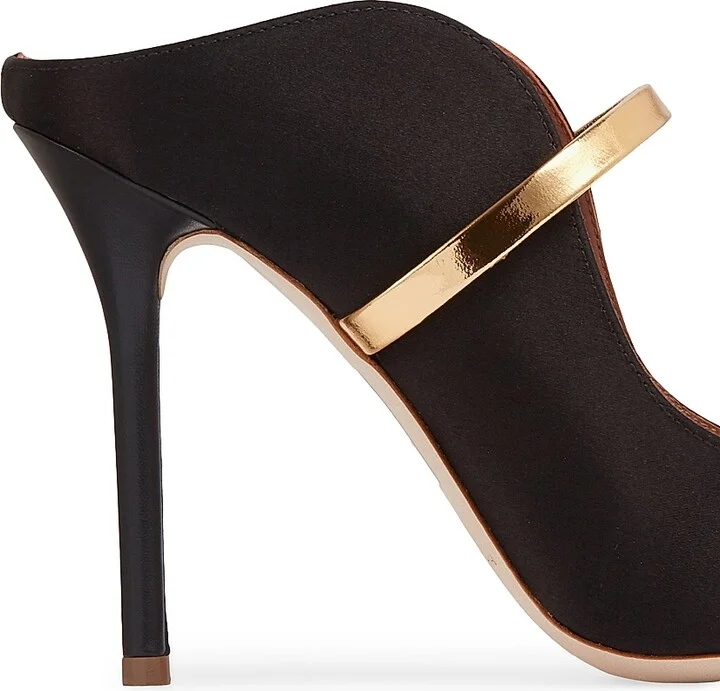 Women's Maureen 100MM Satin Heeled Mules - Black - Size 6.5 - Image 5