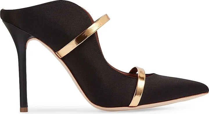 Women's Maureen 100MM Satin Heeled Mules - Black - Size 6.5