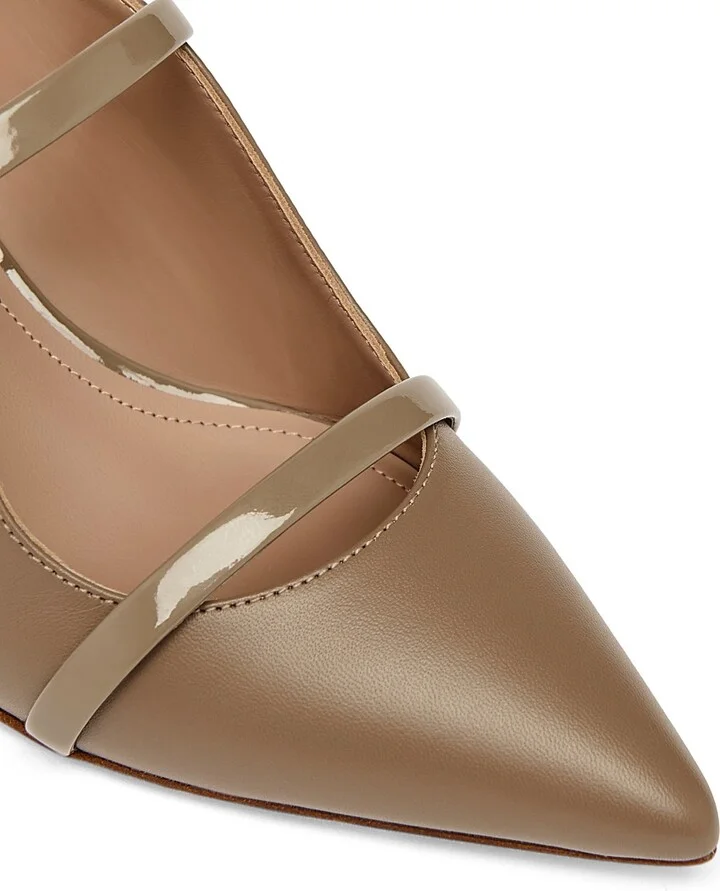 Women's Maureen 45MM Leather Kitten Heel Mules - Taupe - Size 8 - Image 4