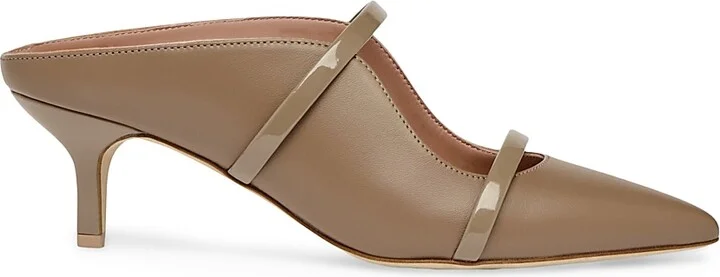 Women's Maureen 45MM Leather Kitten Heel Mules - Taupe - Size 8