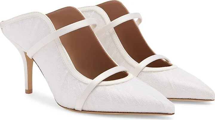 Women's Maureen 70MM Dotted Tulle Mules - White - Size 10 - Image 2