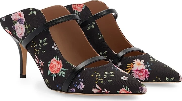 Women's Maureen 70MM Floral-Printed Grosgrain Mules - Black - Size 10 - Image 2