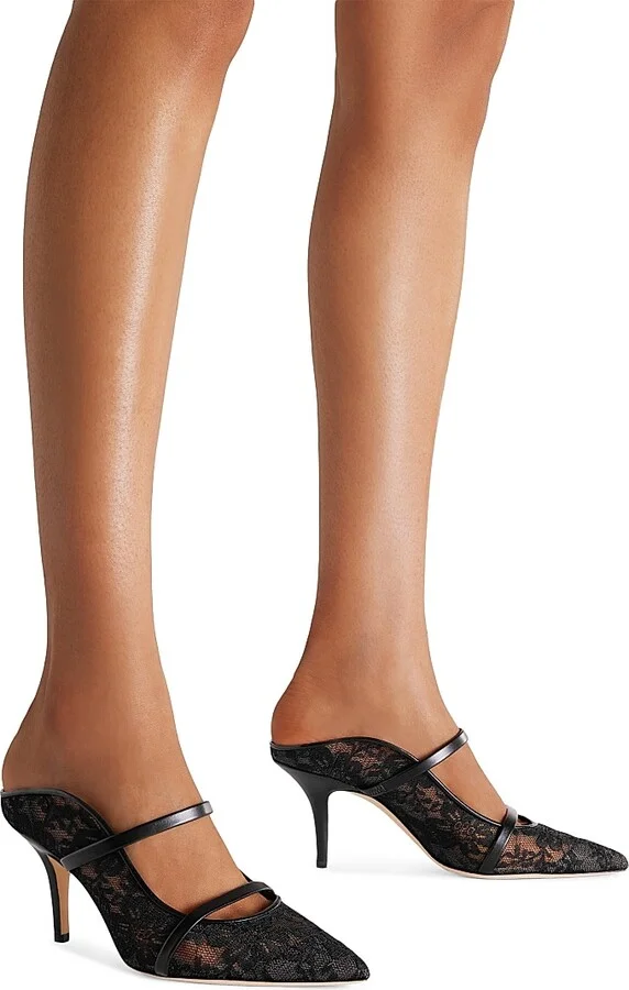 Women's Maureen 70MM Lace Mules - Black - Size 12 - Image 5
