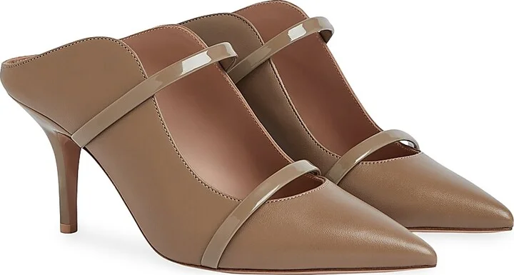 Women's Maureen 70MM Leather Heeled Mules - Taupe - Size 11.5 - Image 3