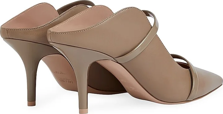 Women's Maureen 70MM Leather Heeled Mules - Taupe - Size 11.5 - Image 4