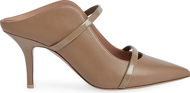 Women's Maureen 70MM Leather Heeled Mules - Taupe - Size 11.5