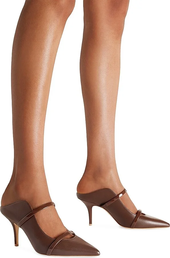 Women's Maureen 70MM Leather Mules - Tobacco - Size 11.5 - Image 5