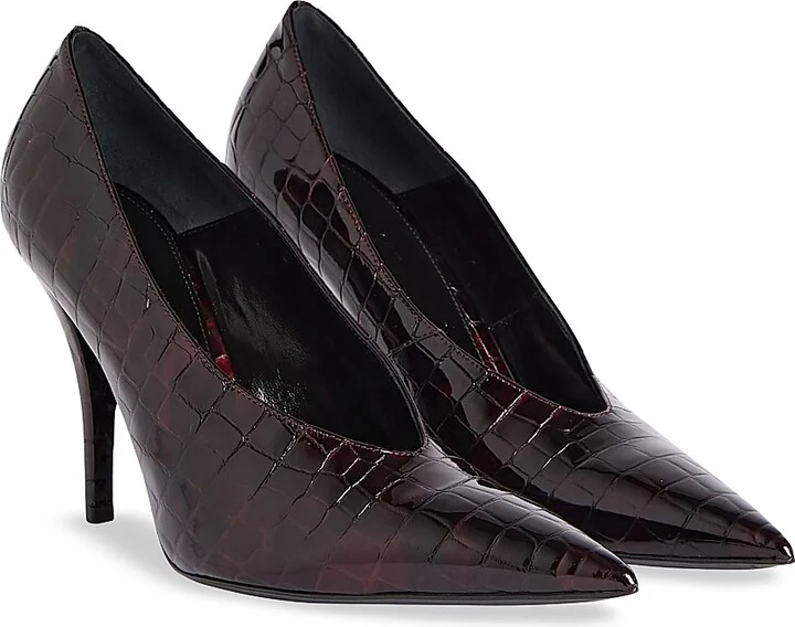 Women's Maureen 75MM Leather Pumps - Burgundy Croco - Size 6 - Image 2