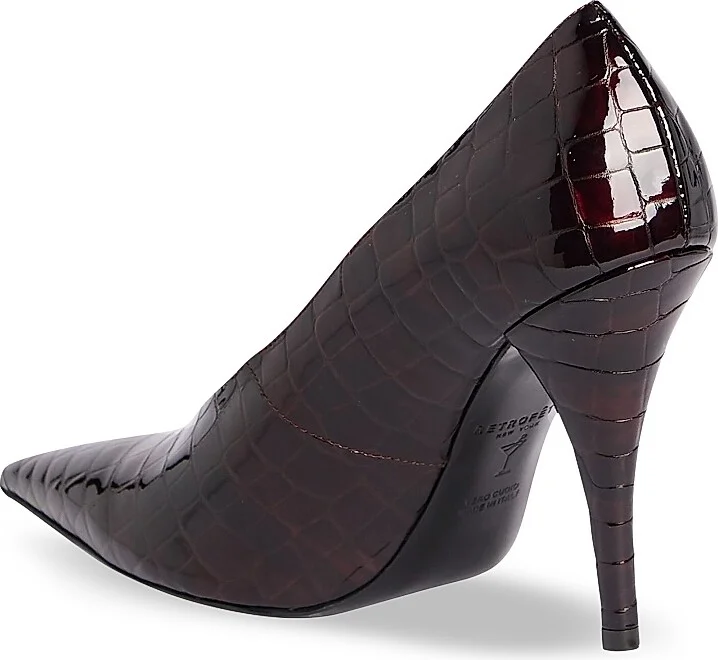 Women's Maureen 75MM Leather Pumps - Burgundy Croco - Size 6 - Image 3