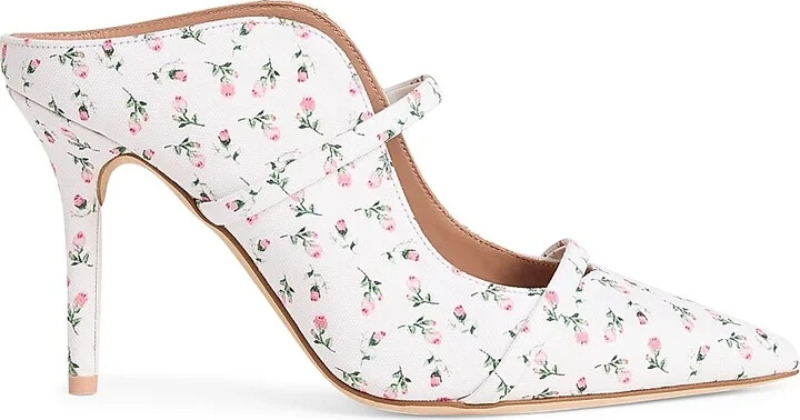 Women's Maureen 85MM Floral-Print Canvas Mules - White - Size 10