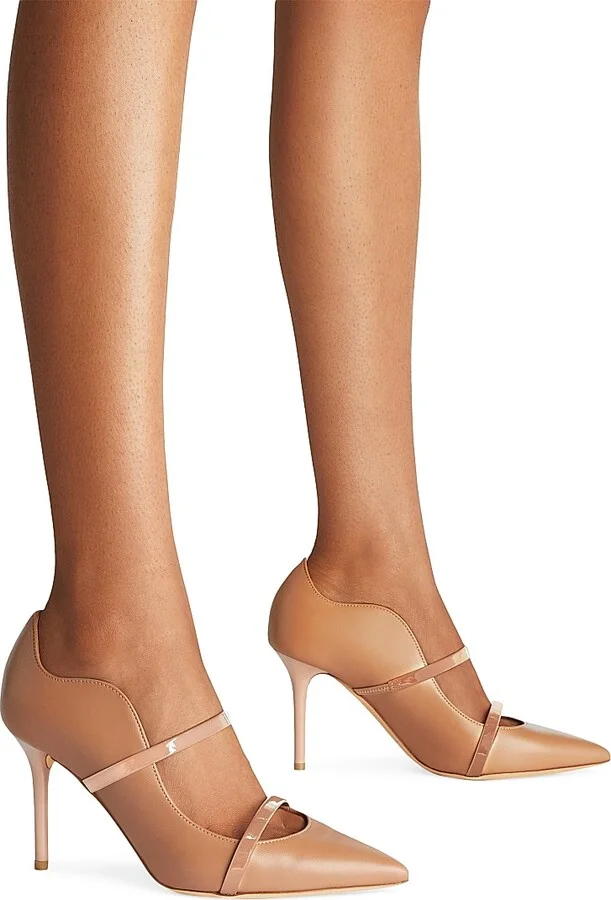 Women's Maureen 85MM Leather Stiletto Mules - Beige - Size 6 - Image 2
