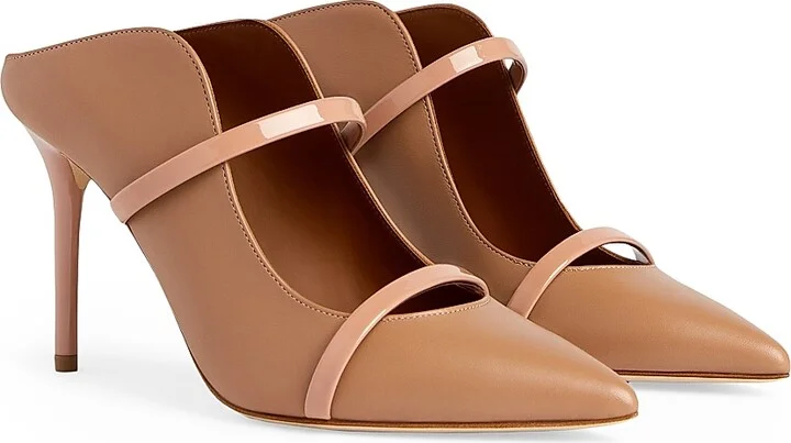 Women's Maureen 85MM Leather Stiletto Mules - Beige - Size 6 - Image 3