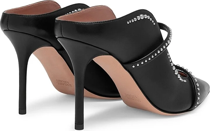 Women's Maureen 85MM Studded Leather Mules - Black - Size 10 - Image 3