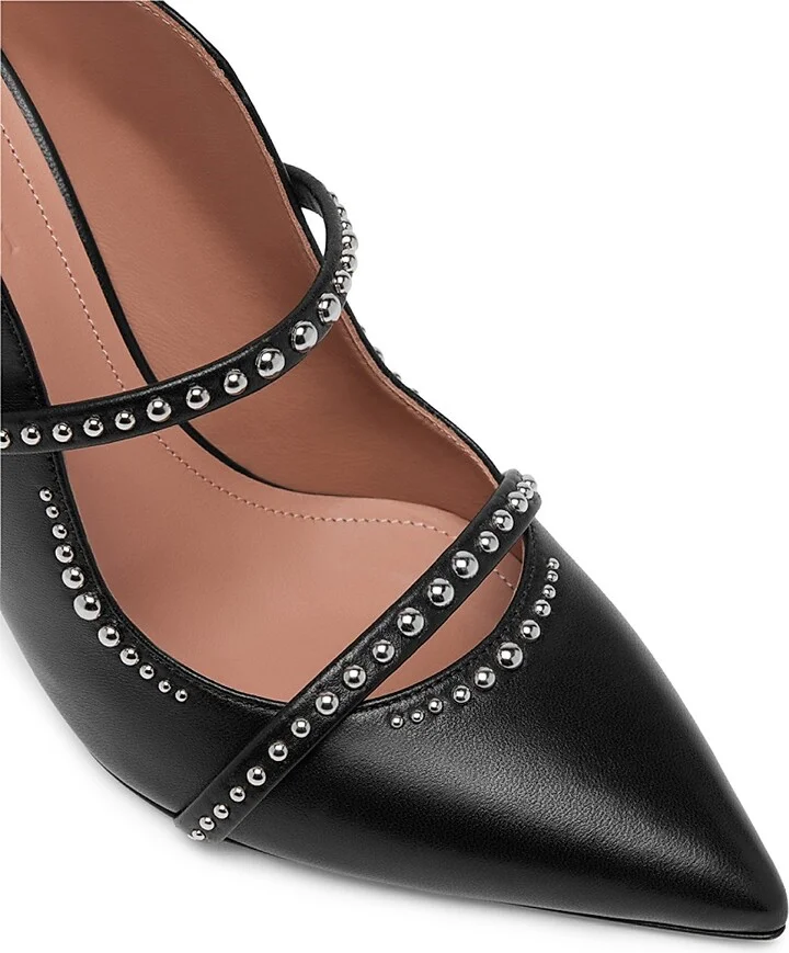 Women's Maureen 85MM Studded Leather Mules - Black - Size 10 - Image 4
