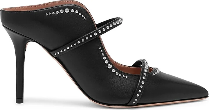 Women's Maureen 85MM Studded Leather Mules - Black - Size 10