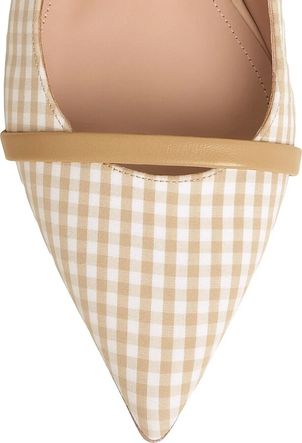 Women's Maureen Gingham Cotton Flat Mules - Beige Buff - Size 10 - Image 5