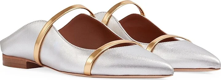 Women's Maureen Leather Flat Mules - Silver - Size 5.5 - Image 2