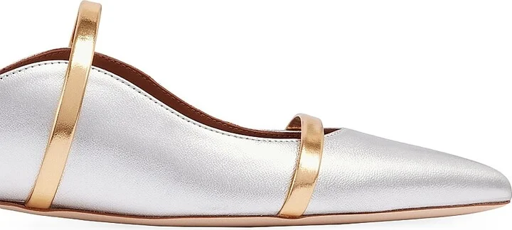 Women's Maureen Leather Flat Mules - Silver - Size 5.5 - Image 4
