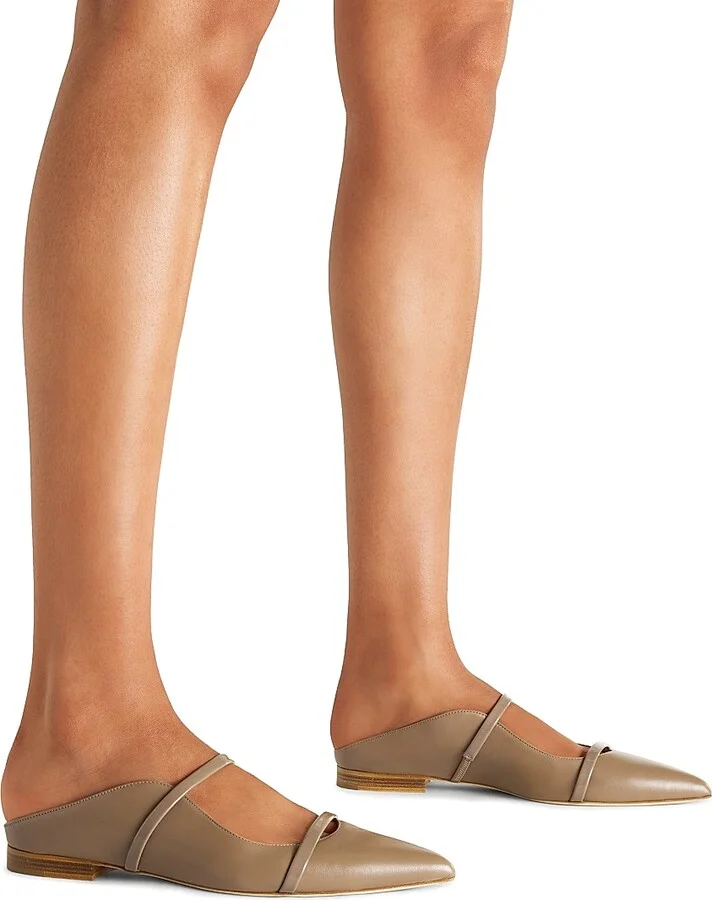 Women's Maureen Leather Flat Mules - Tobacco - Size 7 - Image 9