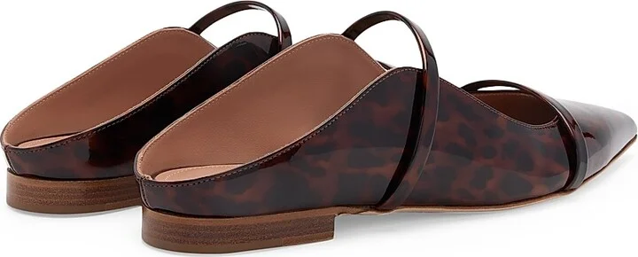 Women's Maureen Leopard Patent Leather Flats - Brown Black - Size 11 - Image 3