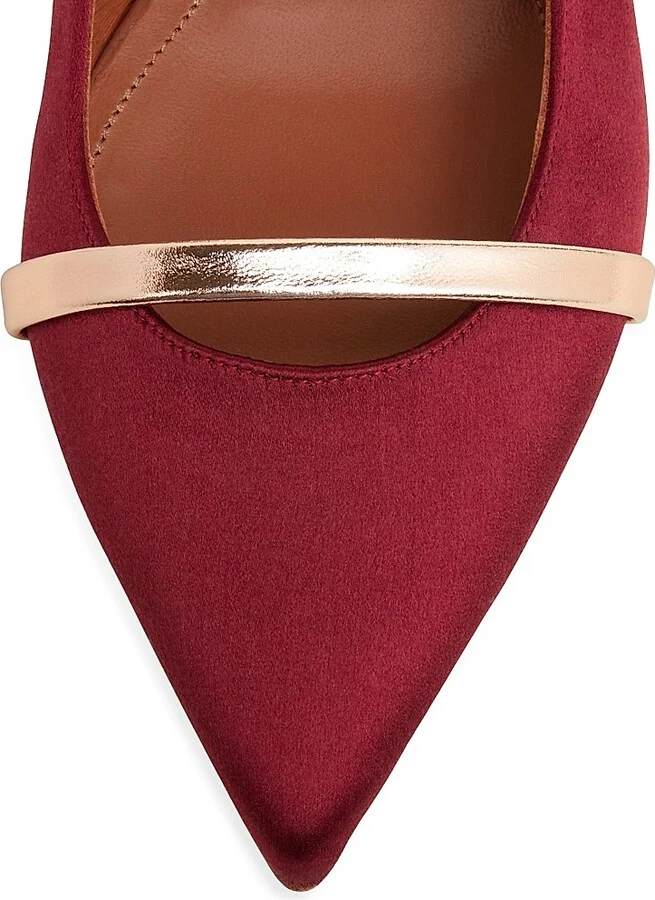 Women's Maureen Satin Flat Mules - Wine Red - Size 5 - Image 5