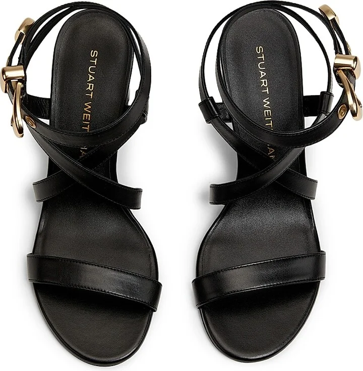 Women's Maven 75MM Leather Block-Heel Sandals - Black - Size 10 - Image 4