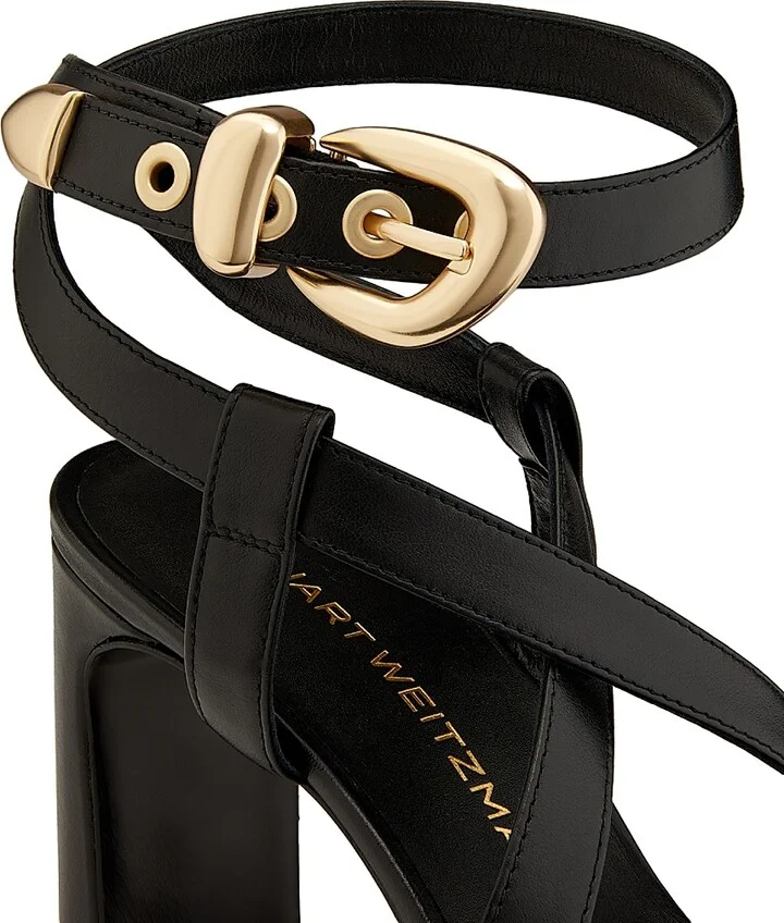 Women's Maven 75MM Leather Block-Heel Sandals - Black - Size 10 - Image 5