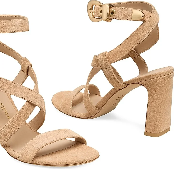 Women's Maven 75MM Suede Strappy Sandals - Adobe - Size 10 - Image 4
