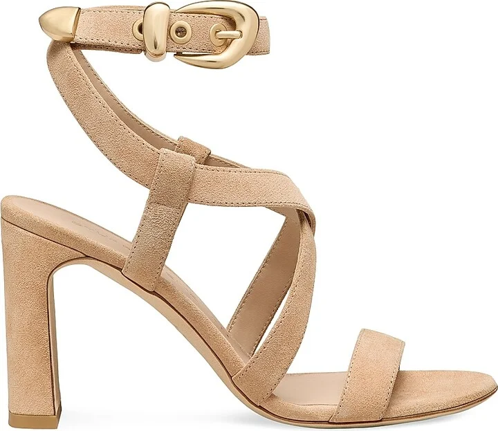 Women's Maven 75MM Suede Strappy Sandals - Adobe - Size 10