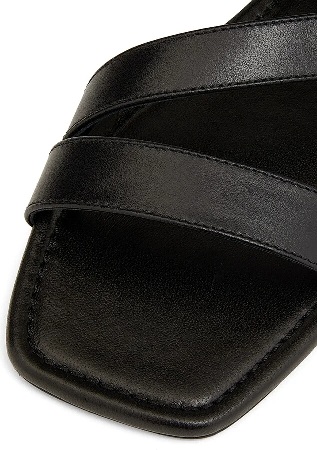 Women's Maven Buckle-Detailed Leather Sandals - Black - Size 10 - Image 6