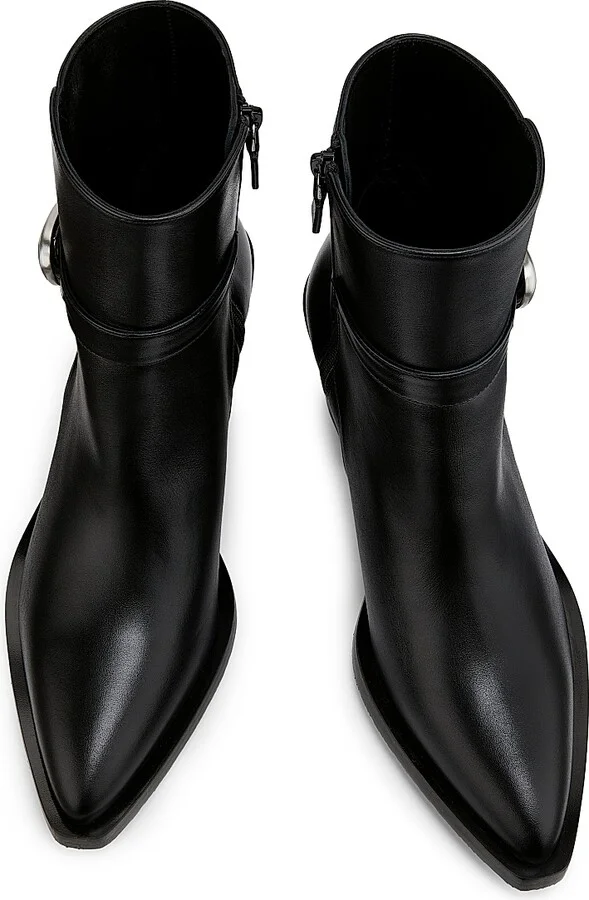 Women's Maven Leather Booties - Black - Size 10 - Image 4