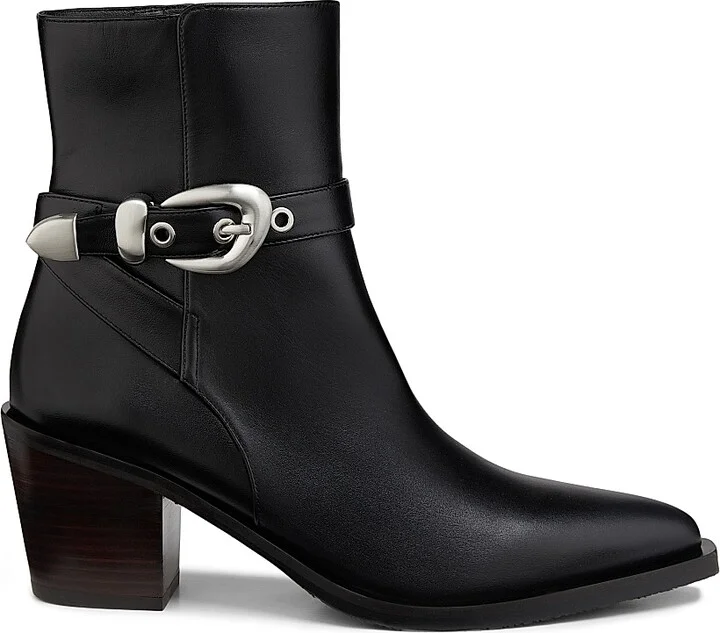 Women's Maven Leather Booties - Black - Size 10