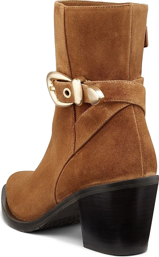 Women's Maven Suede Booties - Doe Dark Brown - Size 10 - Image 3