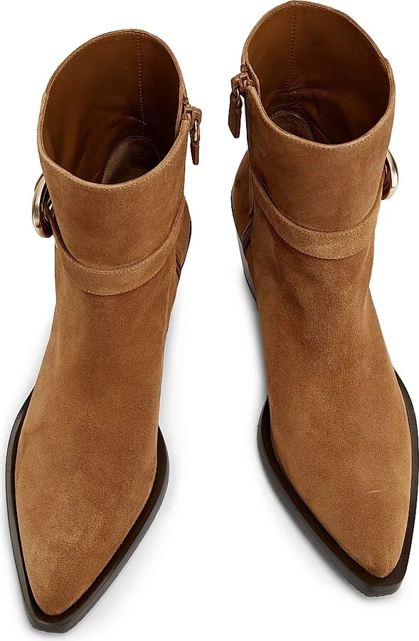 Women's Maven Suede Booties - Doe Dark Brown - Size 10 - Image 4