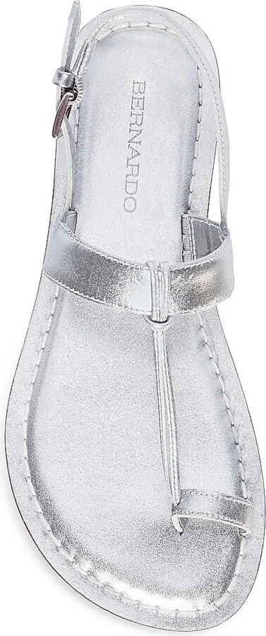 Women's Maverick 2 Metallic Leather Toe Ring Sandals - Silver - Size 6 - Image 3