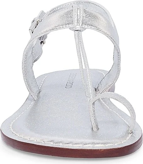Women's Maverick 2 Metallic Leather Toe Ring Sandals - Silver - Size 6 - Image 4