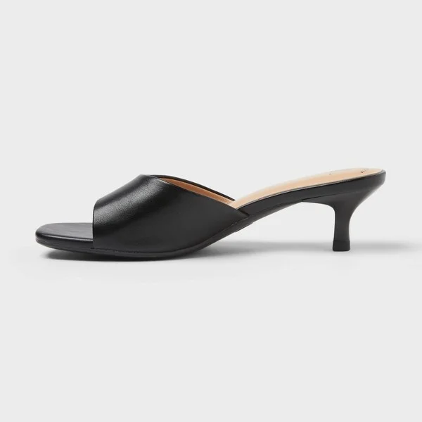 Women's Mavis Mid Martini Mule Heels with Memory Foam Insole - Wild Fable™ Black - Image 2