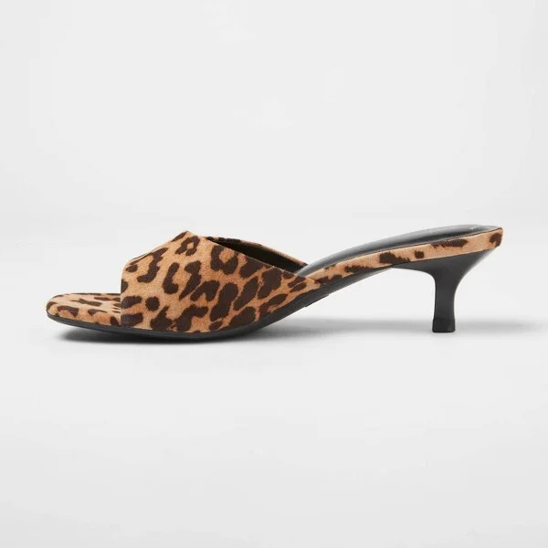 Women's Mavis Mid Martini Mule Heels with Memory Foam Insole - Wild Fable™ Brown 10 - Image 2