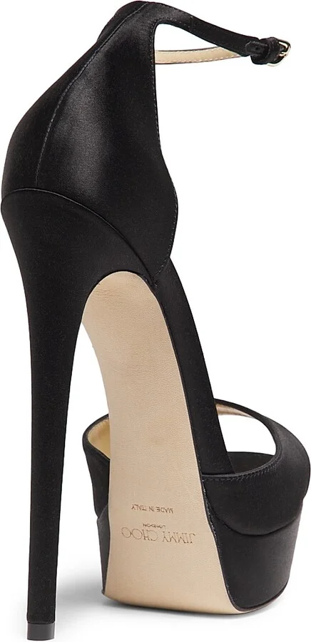 Women's Max 150MM Satin Platform Sandals - Black - Size 8 - Image 3