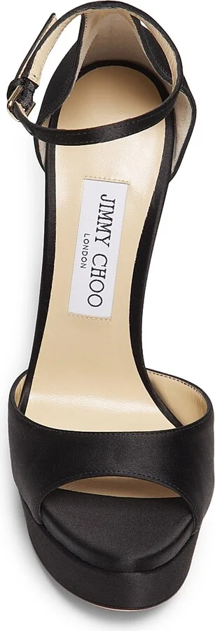 Women's Max 150MM Satin Platform Sandals - Black - Size 8 - Image 4