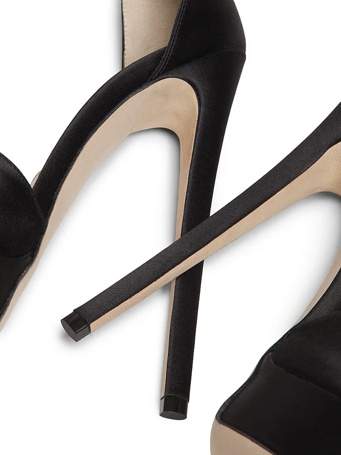 Women's Max 150MM Satin Platform Sandals - Black - Size 8 - Image 5