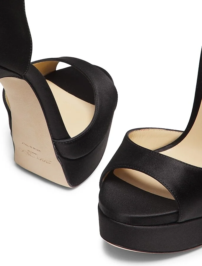 Women's Max 150MM Satin Platform Sandals - Black - Size 8 - Image 6