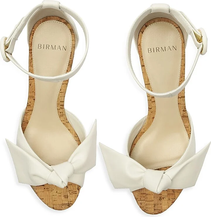 Women's Maxi Clarita Flare 120MM Leather Platform Sandals - White - Size 8.5 - Image 4