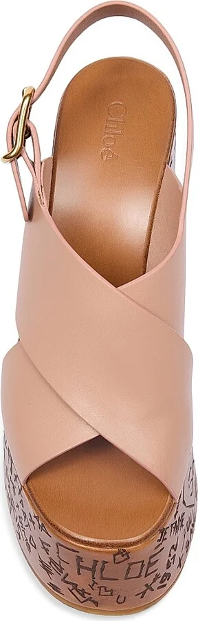 Women's Maxime Leather Wedge Sandals - Blush Pink - Size 5 - Image 4
