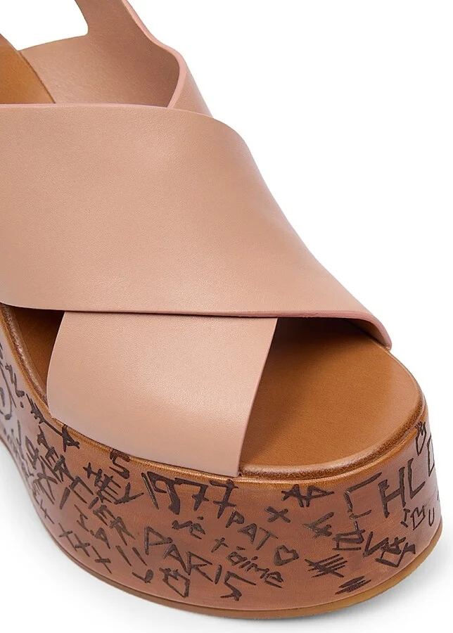 Women's Maxime Leather Wedge Sandals - Blush Pink - Size 5 - Image 5