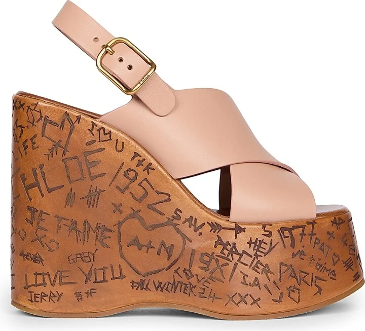 Women's Maxime Leather Wedge Sandals - Blush Pink - Size 5