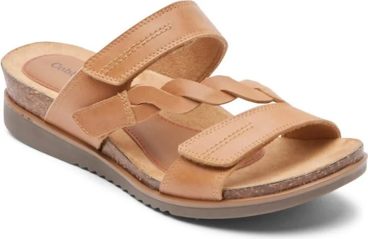 Women's May Asymmetrical Slide Sandal In Tan