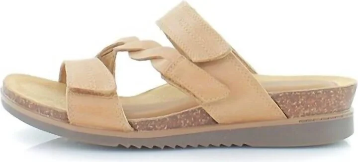 Women's May Wave Slide Sandal - Extra Wide Width In Tan