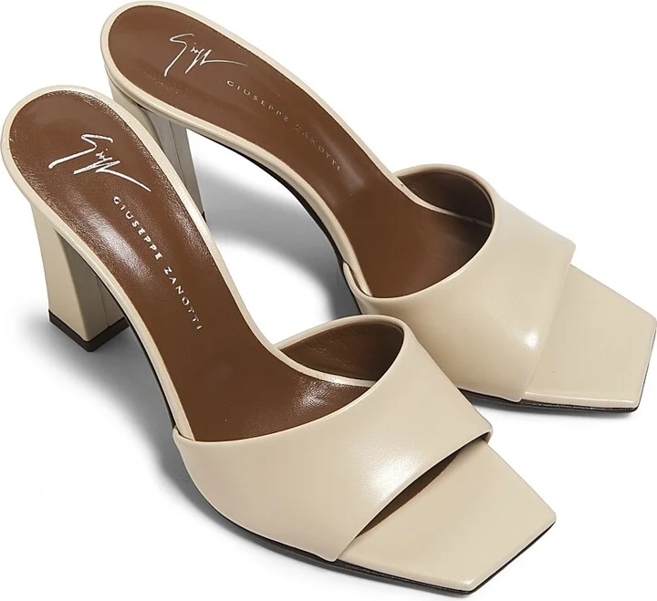 Women's Maya 90MM Leather Sandals - Cream - Size 5 - Image 4